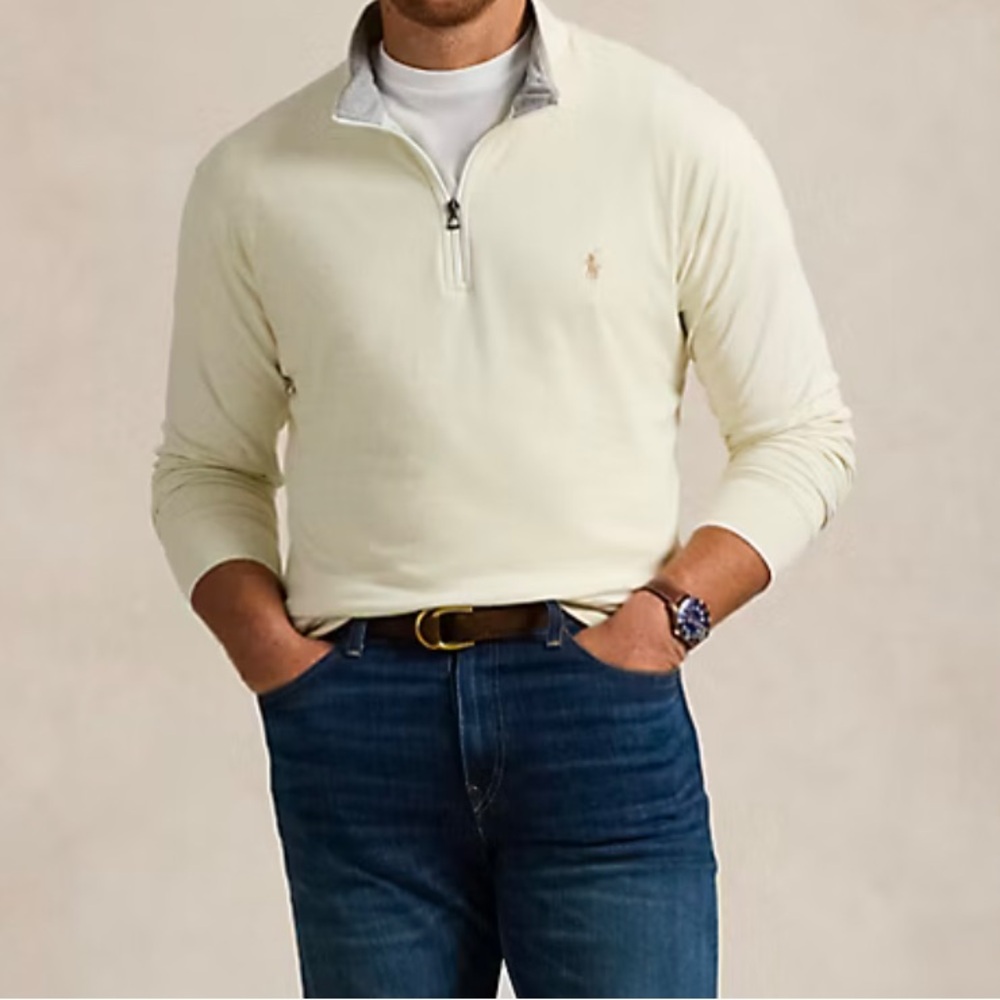 Polo Ralph Lauren Luxury Jersey Quarter-Zip Pullover - Picture 3 of 5